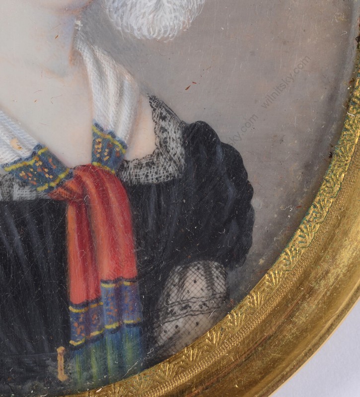 André-Léon Larue (Mansion)-Attrib."Lady with Feather Hat",fine miniature,ca.1825 gallery
