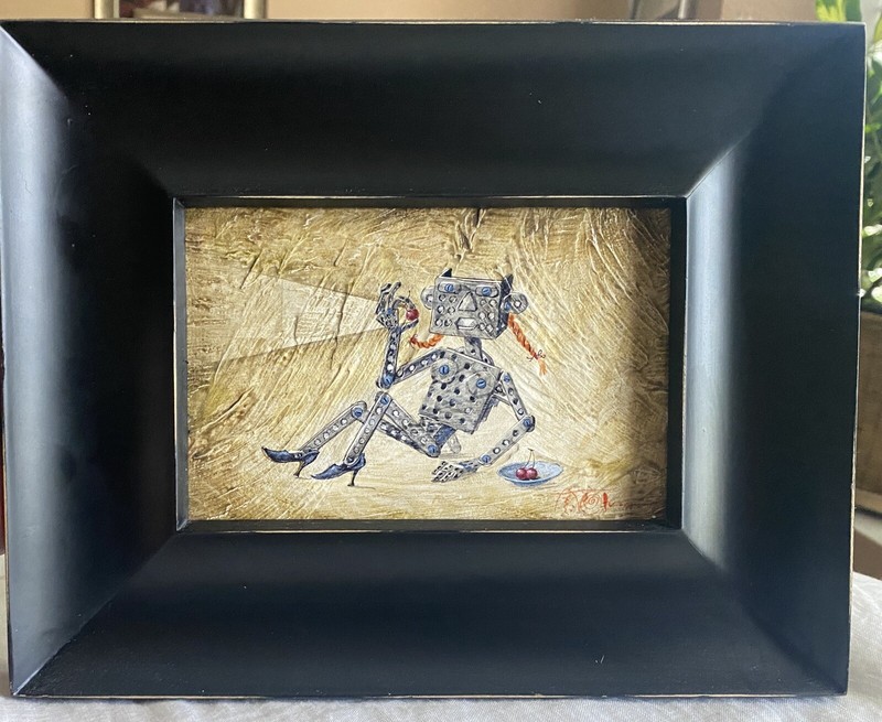 Olga & Aleksey Ivanov Image=6×4 Signed Original Fine Art Egg Tempura Wood Framed