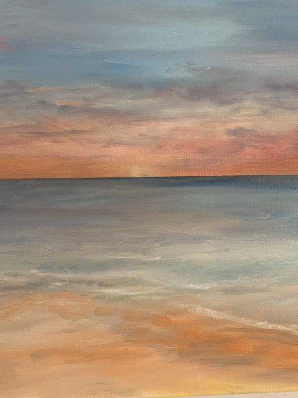 Colorful Seascape oil painting by Gina Vann new large 16 in. x 20 in. unframed gallery
