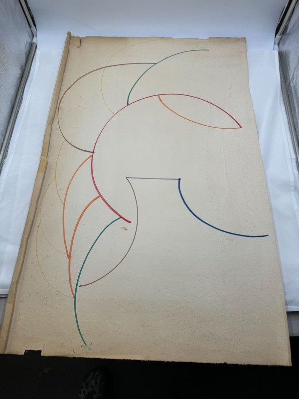 JOHN BEARDMAN ABSTRACT EXPRESSIONIST Sketch 1971 LARGE 35" x 23 " Art gallery