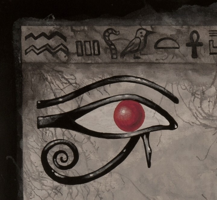 painting contemporary art modern esoteric egyptian symbol sphynx cat animal aceo gallery