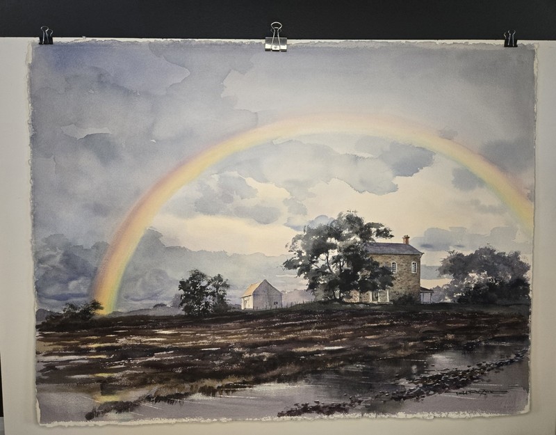 Todd Reifers Rainbow Watercolor Painting No Frame 22.5 X 30 Inch Signed Art gallery