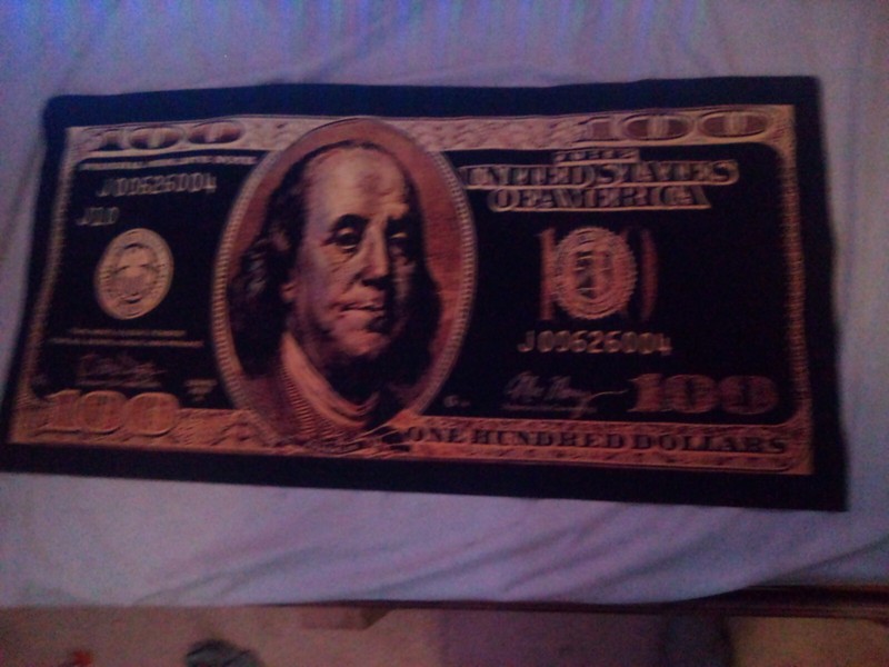 Oversized $100 Printed On Canvas