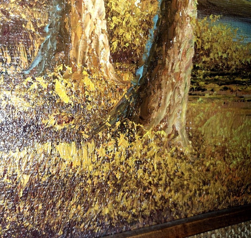 Stunning Phillip Cantrell Original Vintage Oil on Canvas Fall Scene - Stunning! gallery