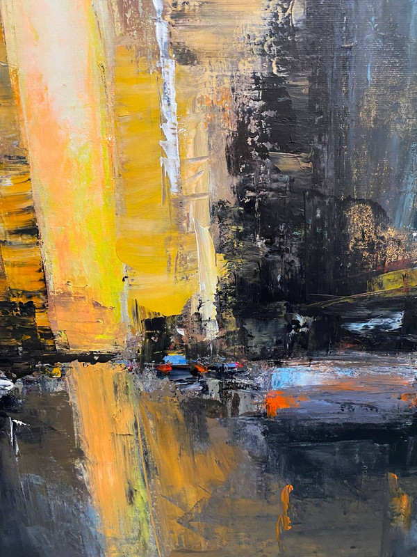 Abstract Acrylic Painting on Canvas "The First Rays of the Sun After the Rain" gallery
