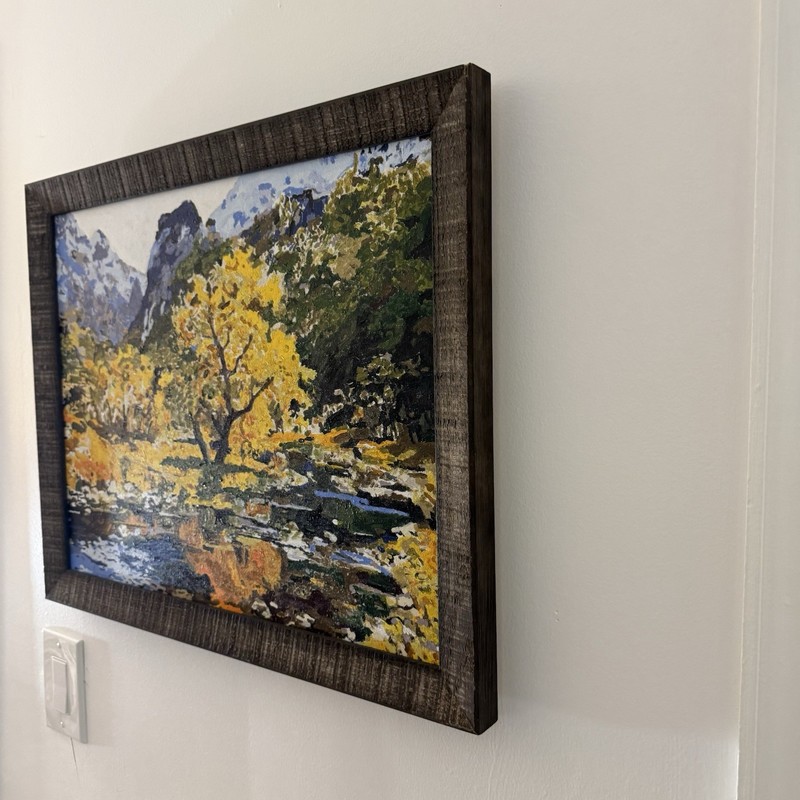 Vintage Hand Painted PBN Fall Scene With Custom Frame From Michael’s gallery