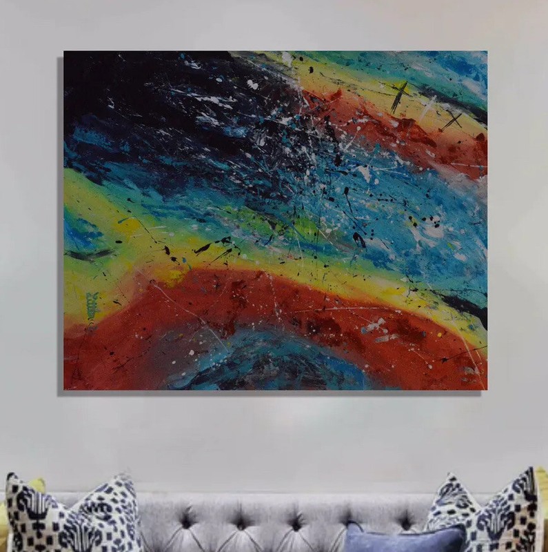 Mark Little original,painting,60”x48”Acrylic,Abstract,48,36,extra Large,Giant,XL