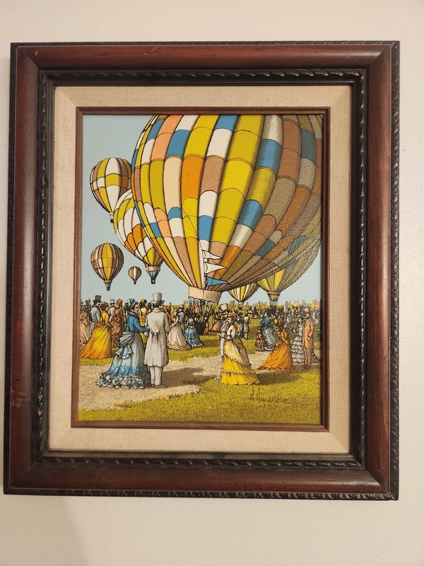 H. HARGROVE “HOT AIR BALLOONS” – 18”x 22” FRAMED Matted SERIGRAPH SIGNED