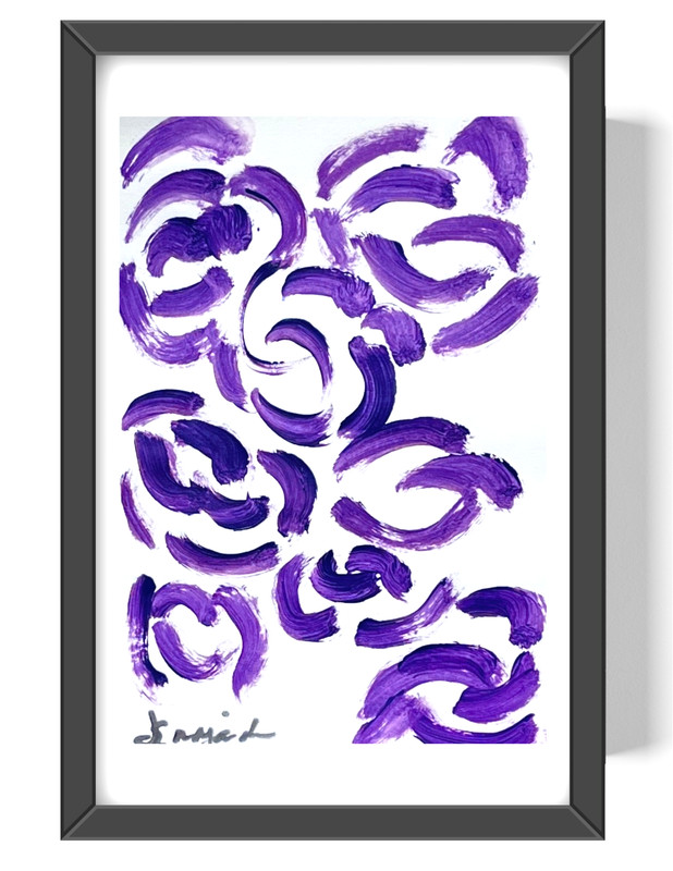 Guajardo Lavender 9X6 Paper Unique Abstract Expressionism