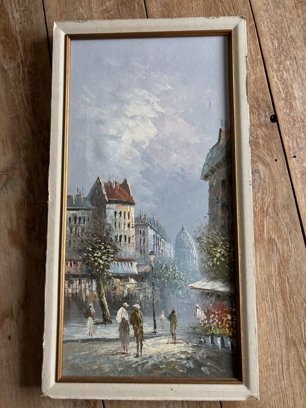 Original Caroline Burnett Parisian Street Scene Unframed Signed