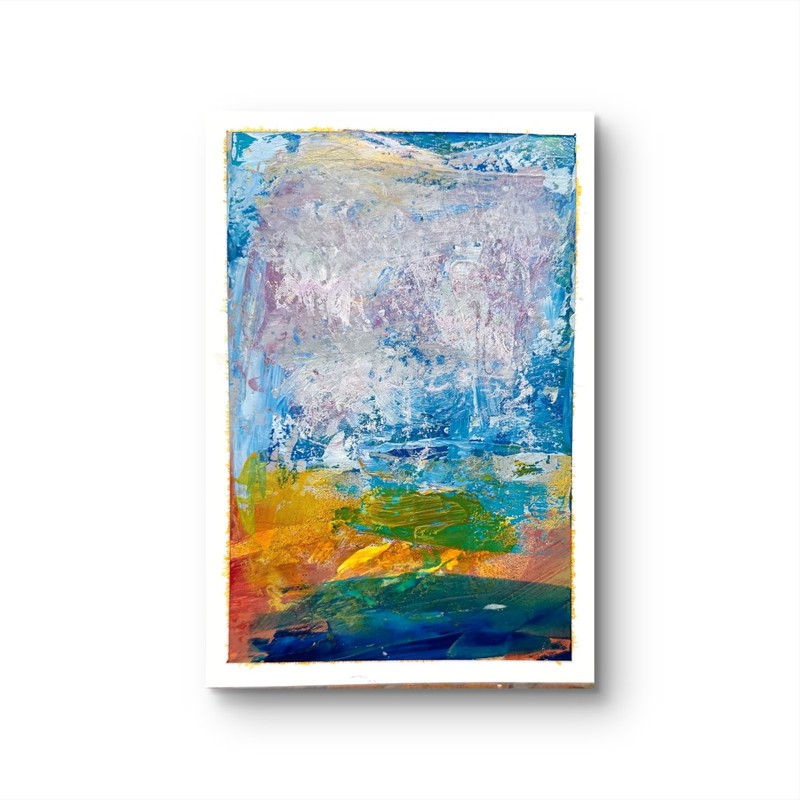 Gerard 7×5 in- Abstract Expressionist Original Painting Paper Seascape