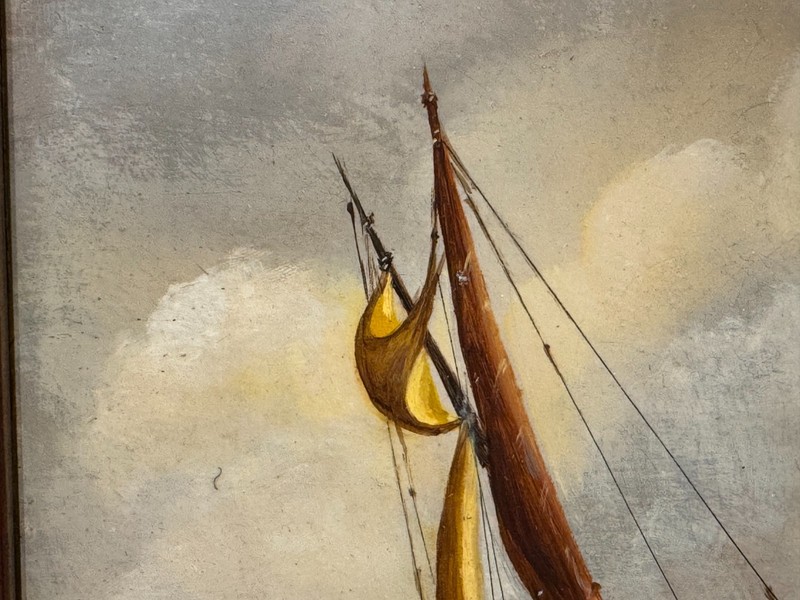 J VAN RIEMSDYK SIGNED ORIGINAL OIL PAINTING NAUTICAL SEASCAPE DUTCH FLEMISH SHIP gallery