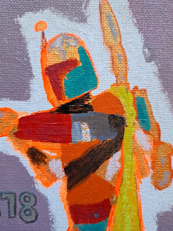 Multicolor acrylic & Ink "Starwars Bubba Fett" 5x7 1/1 (ooak) signed by artist gallery