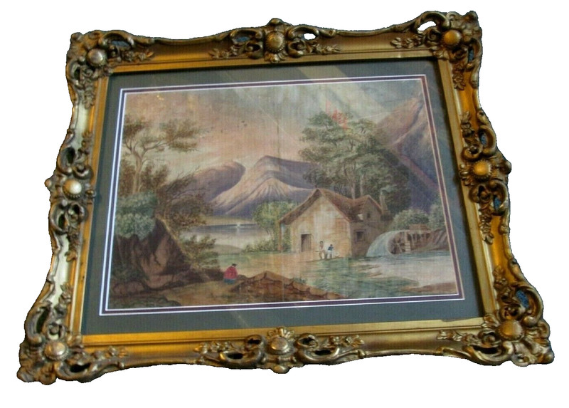Early American Naive Landscape Painting Mid 1800’s_Schrewsbury Museum Collection
