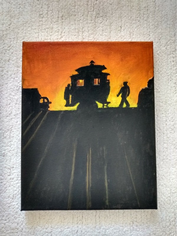 paintings on canvas San Francisco cable car 8×10