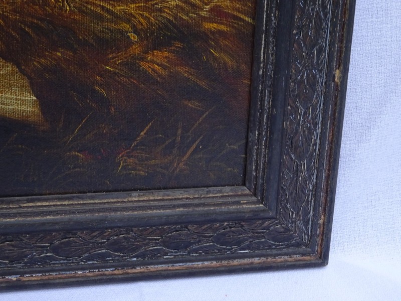 Edith Hume (England,1843-1906) Restored Original Oil Painting "Chickens" c1880's gallery