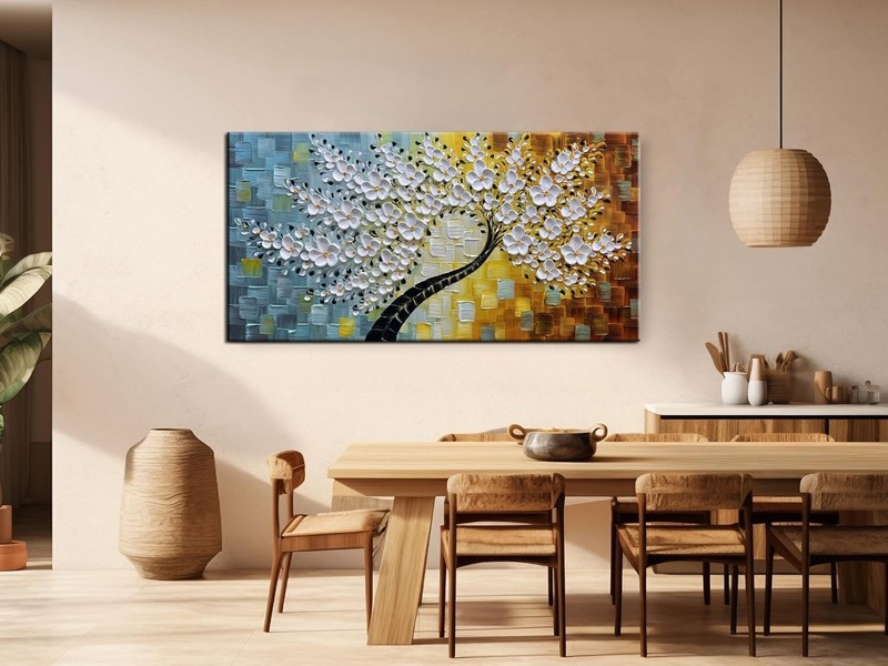 Stunning 24x48 Inch Abstract 3D Floral Painting - Ready to Hang Wall Art gallery