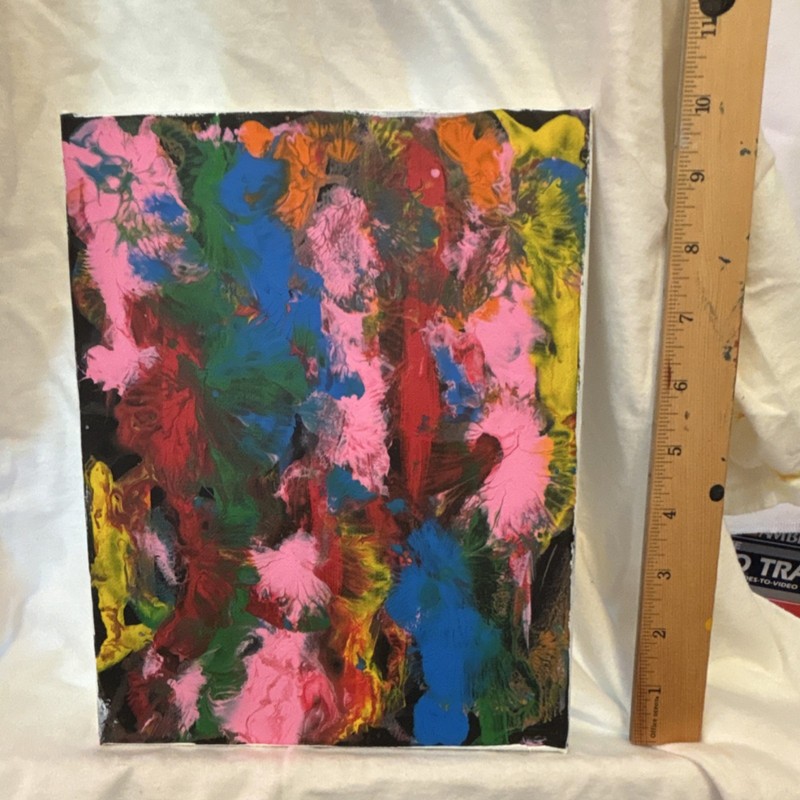 abstract colorful small handmade acrylic painting on canvas unframed art 8 x 10