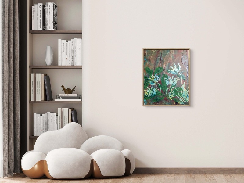 Abstract Impasto Flowers Modern Unique Canvas Textured 11X14 gallery
