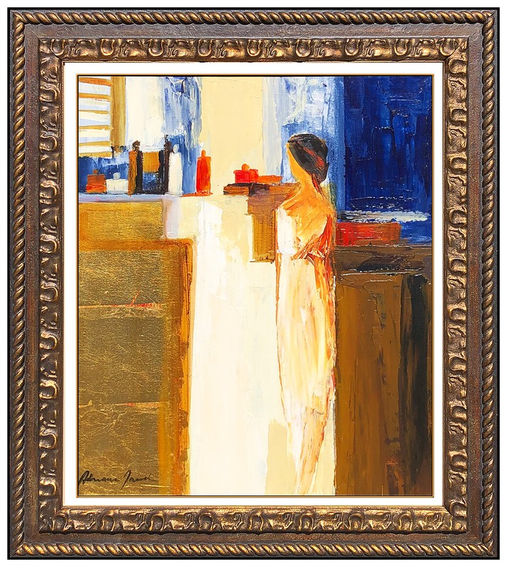 ADRIANA NAVEH Original ACRYLIC PAINTING on BOARD Signed Figurative Still Life