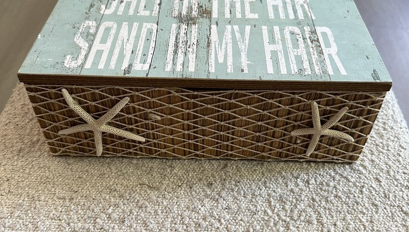 beachy Signed Art Work And Starfish Box