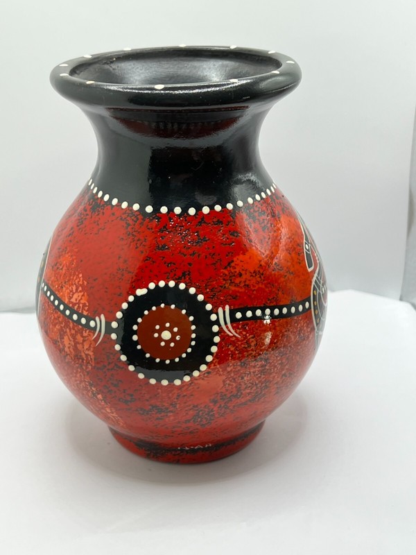 Australian Made Water Hole Dreaming Red& White Dotted Snake/Antelope ? Design