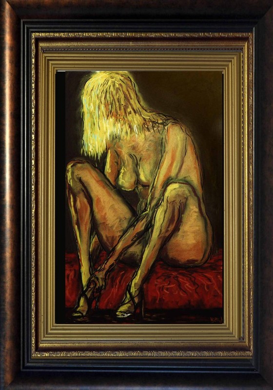 Woman Tying Her Shoe – Signed, Numbered Limited Edition Print