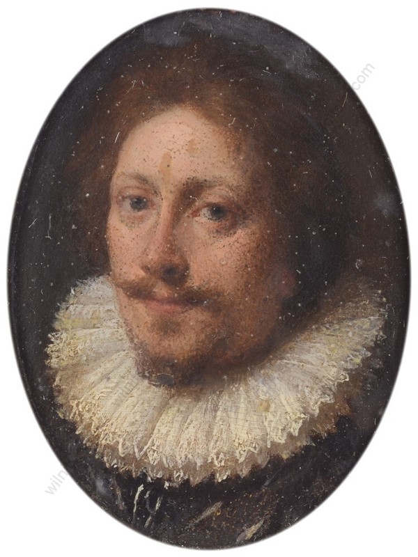 "Portrait of a gentleman" superb quality Dutch oil on copper miniature, 16 c (m) gallery