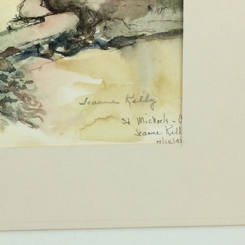 Jeanne Kelly St. Michaels - Cornwall Watercolor Painting Small Paper 1991 #516 gallery