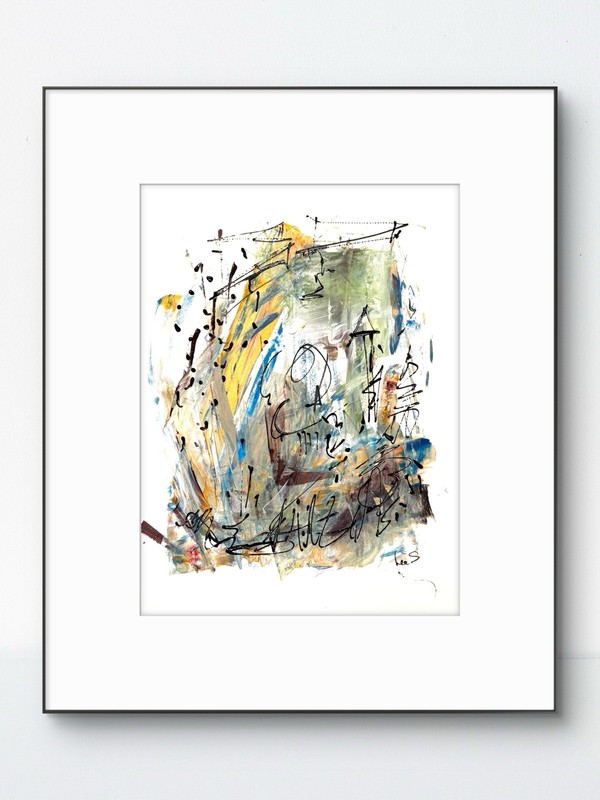Original Abstract Expressionism 9×12 Playful Paper Handmade Signed Fine Art 21