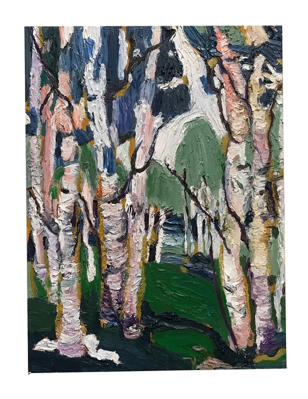 Pink Birches, Oil Paintings, Repro Tommy Thomson, by Van Ness
