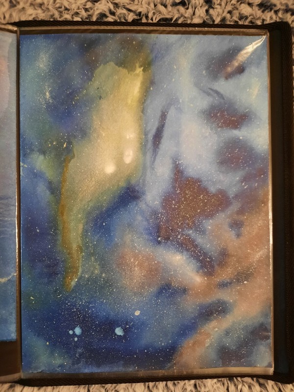Watercolor Abstract Space Painting. "Prize Nebula". Paul Eres. Stars Galaxy. gallery