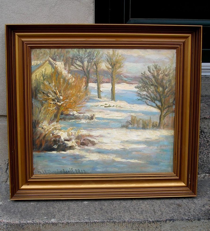 J.U. Bredsdorff (1845) Winter sun at Kogerod, Sweden. Dated 1912.