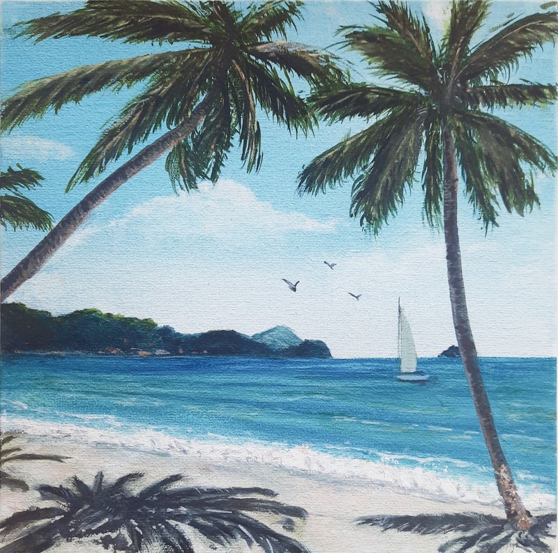 ORIGINAL Oil Painting Landscape Seascape HANDMADE Sea Ocean Nature