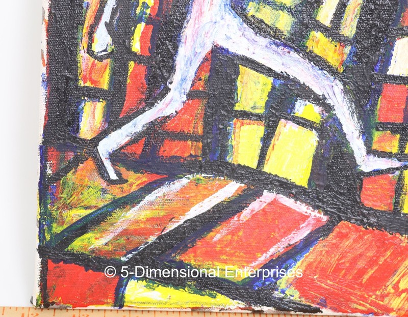 Jack Larson Zombie Artist: GIANT STEPS Striding Figure 8 x 10" Acrylic on Canvas gallery