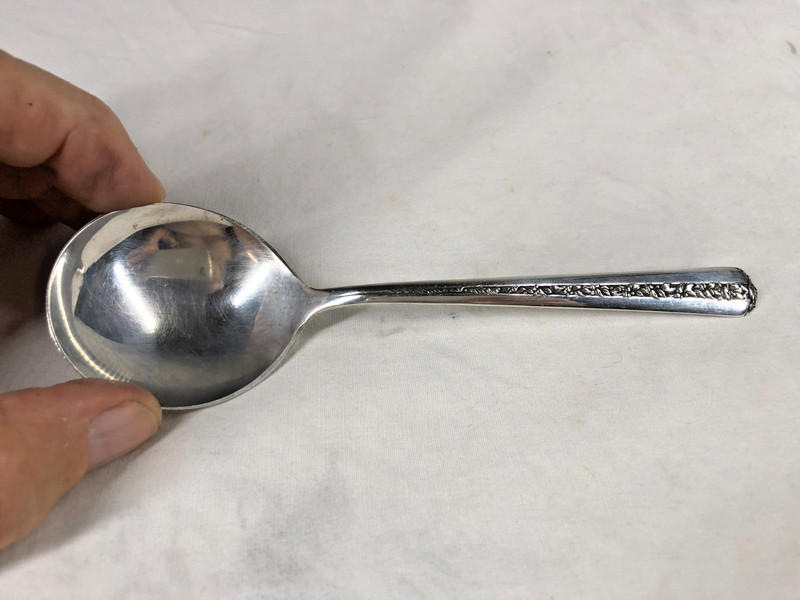 VINTAGE STERLING SILVER TOWLE RAMBLER ROSE PATTERN CREAM SOUP SPOON