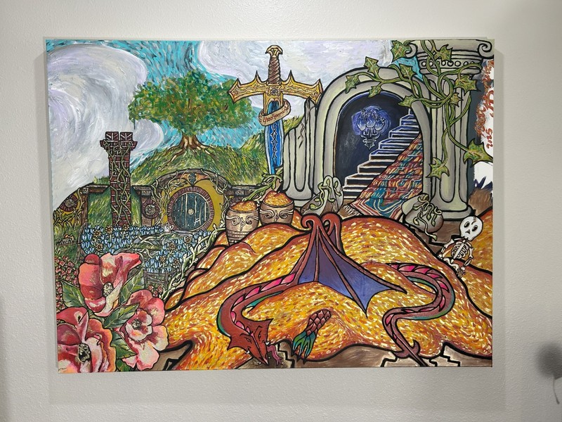 «THE HOBBIT» Original Acrylic Painting by Rhett Alexander Hamilton 36″ x 48″