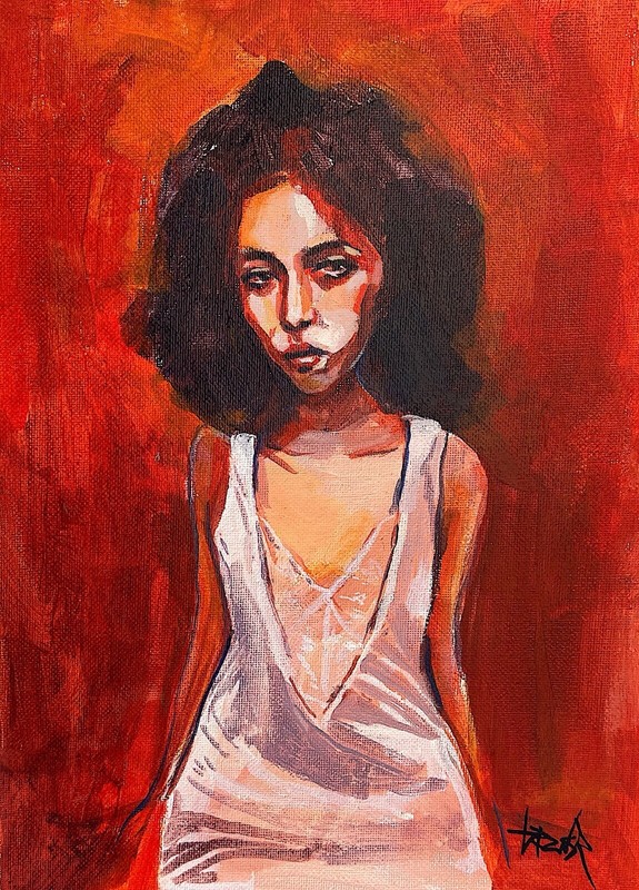 Original Expressionism Figurative Unique Erotic Nude Portrait Acrylic Painting
