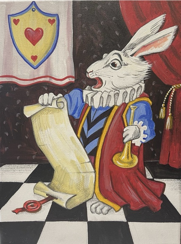 ACEO RYTA Alice In Wonderland Art print of painting illustration White Rabbit 🌺