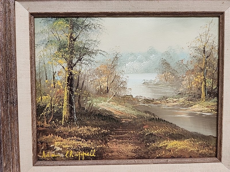 Adam Chappell Signed Landscape Oil Painting 8x10 In Frame gallery