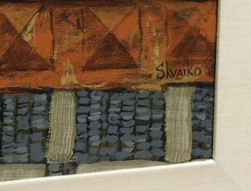 Viktor Shvaiko "Along The Street" ORIGINAL Painting on Canvas custom frame HS gallery