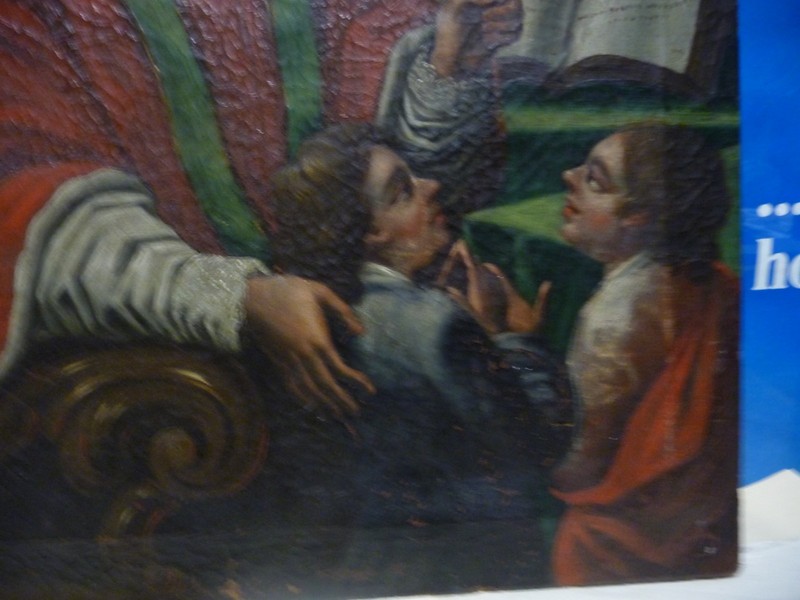 17th/18th century Vintage Painting Oil On Canvas Original Scholar Children 47 x 37 cm gallery