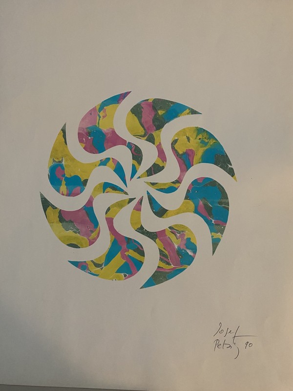 Josef Pelzig 1990 Original SIGNED Art Deco Abstract Litho Print Poster 24x18 LOT gallery