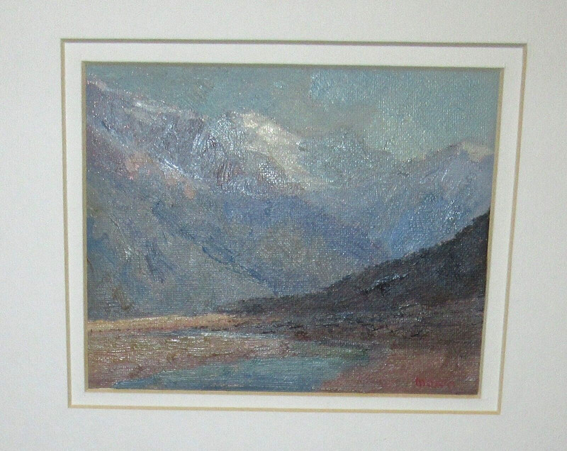 MALCOLM MASON "IN ARTHURS PASS" SMALL OIL ON CANVAS LANDSCAPE PAINTING UNFRAMED gallery
