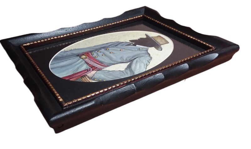 Framed Hand-Painted Orig Colored Silhouette GEN. ROBERT E. LEE by David Young gallery