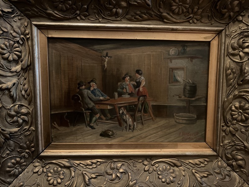 Old Painting – Oil on Wood Franz Otto Wieduwilt (1841-1930) Munich 1907