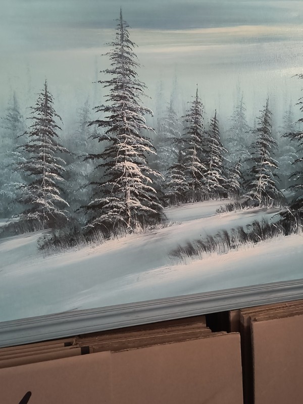 Oil on canvas Winter Scene Signed gallery