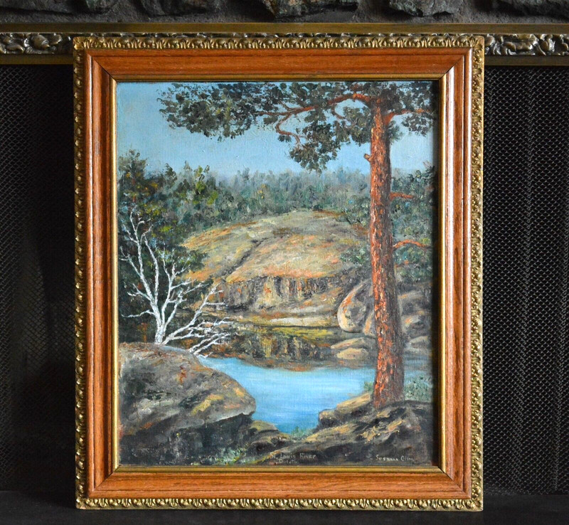 Susanna Olson – Oil Painting of Saint Louis River in Duluth Minnesota – Framed