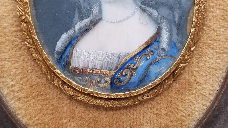 Antique Hand-painted Miniature Portrait of a Woman gallery