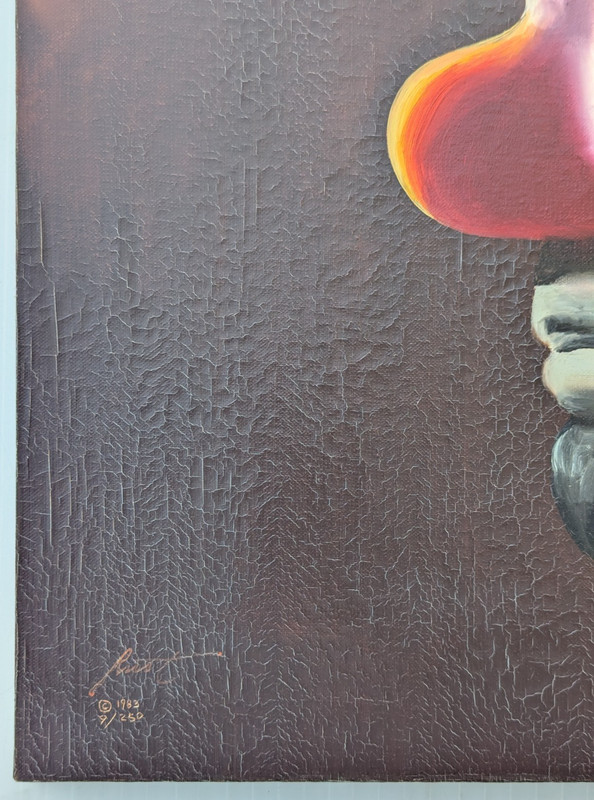 Emmett Kelly Sad Clown Rusty Rust Painting Oil Canvas Signed LE 9/250 20"x24" gallery